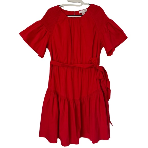 Rachel Parcell Tiered Skirt Mini Dress in Red Size L - Picture 1 of 6